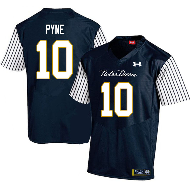 Men's NCAA Notre Dame Fighting Irish #10 Drew Pyne Stitched College Under Armour Authentic Navy Alternate Football Jersey VZ10U01UA